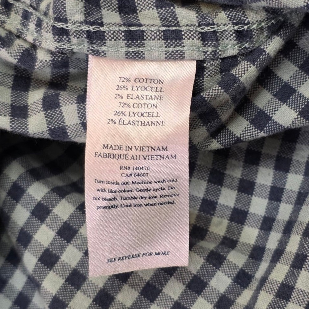 Faherty Men's L Stretch Oxford Button Down Shirt Blue Gingham Stretch MWS2301 - Picture 5 of 9